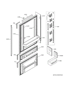 Doors parts for Ge Bottom-Mount Refrigerator ZIC30GNDAII from AppliancePartsPros.com
