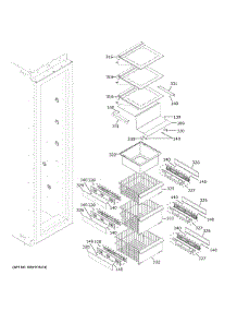 Shelves & Drawers parts for Ge Upright Freezer ZIF181NBRAII from AppliancePartsPros.com