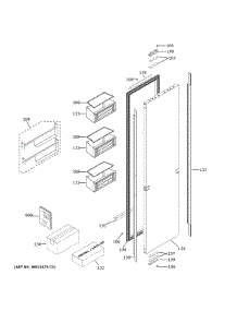 Door parts for Ge Upright Freezer ZIF181NPPBII from AppliancePartsPros.com