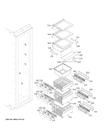 Shelves & Drawers parts for Ge Upright Freezer ZIF181NPPBII from AppliancePartsPros.com