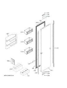 Door parts for Ge Upright Freezer ZIF241NBRAII from AppliancePartsPros.com