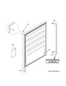 Door parts for Ge Wine & Beverage Cooler ZIFS240NCSS from AppliancePartsPros.com