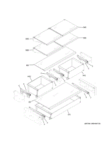 Shelves & Drawers parts for Ge Bottom-Mount Refrigerator ZIP360NNH from AppliancePartsPros.com
