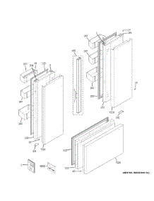Doors parts for Ge Bottom-Mount Refrigerator ZIPS360NNBSS from AppliancePartsPros.com