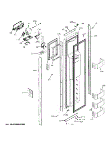 Freezer Door parts for Ge Side-By-Side Refrigerator ZISB360DNBII from AppliancePartsPros.com