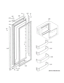 Fresh Food Door parts for Ge Side-By-Side Refrigerator ZISB420DNFII from AppliancePartsPros.com
