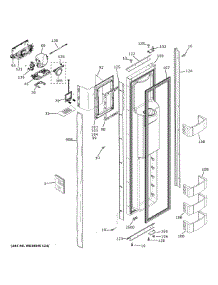 Freezer Door parts for Ge Side-By-Side Refrigerator ZISB480DNHII from AppliancePartsPros.com