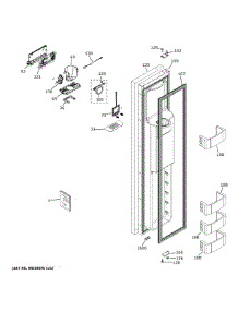 Freezer Door parts for Ge Side-By-Side Refrigerator ZISS360DNBSS from AppliancePartsPros.com