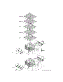 Freezer Shelves parts for Ge Side-By-Side Refrigerator ZISS360DPBSS from AppliancePartsPros.com