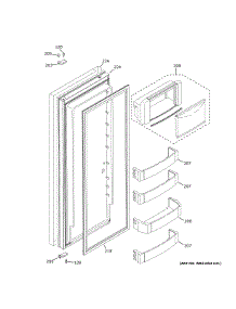 Fresh Food Door parts for Ge Side-By-Side Refrigerator ZISS420DPESS from AppliancePartsPros.com