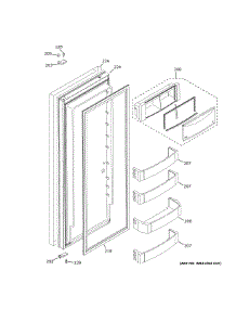 Fresh Food Door parts for Ge Side-By-Side Refrigerator ZISS420NNESS from AppliancePartsPros.com