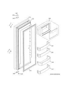 Fresh Food Door parts for Ge Side-By-Side Refrigerator ZISS480DNHSS from AppliancePartsPros.com