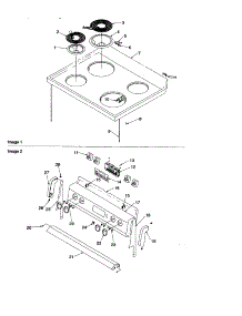 Maintop And Backguard parts for Amana Electric Range ZRR6400CC-P1143847NCC from AppliancePartsPros.com