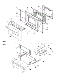 Oven Door And Storage Drawer parts for Amana Electric Range ZRR6400CC-P1143847NCC from AppliancePartsPros.com