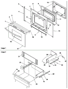Oven Door And Storage Drawer parts for Amana Electric Range ZRR6400WW-P1143645NWW from AppliancePartsPros.com