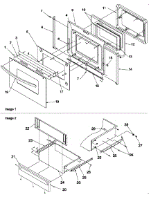 Oven Door And Storage Drawer parts for Amana Electric Range ZRRS6550E/P1130662NE from AppliancePartsPros.com