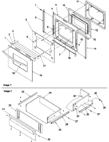 Oven Door & Storage Drawer parts for Amana Electric Range ZRTSC8650E-P1130672NE from AppliancePartsPros.com