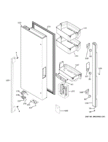 Fresh Food Door - Lh parts for Ge Bottom-Mount Refrigerator ZWE23ESNESS from AppliancePartsPros.com