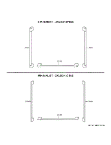 Monogram Customization parts for Ge Bottom-Mount Refrigerator ZWE23NSTBSS from AppliancePartsPros.com