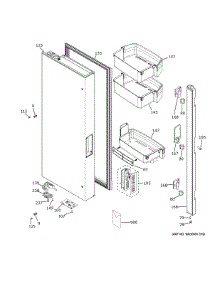 Fresh Food Door - Lh parts for Ge Bottom-Mount Refrigerator ZWE23NSTBSS from AppliancePartsPros.com