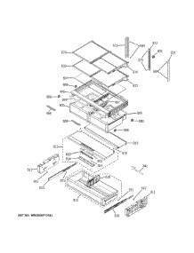 Fresh Food Shelves parts for Ge Bottom-Mount Refrigerator ZWE23PSNHSS from AppliancePartsPros.com