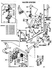 Water System parts for Kenmore Washer 110.73562200 (11073562200, 110 73562200) from AppliancePartsPros.com