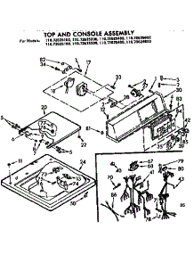 Top And Console Asm parts for Kenmore Washer 110.73625200 (11073625200, 110 73625200) from AppliancePartsPros.com