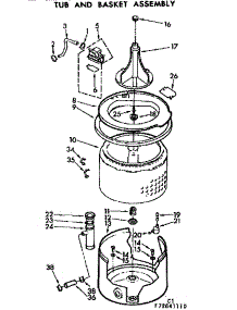 Tub And Basket Assembly parts for Kenmore Washer 110.73641110 (11073641110, 110 73641110) from AppliancePartsPros.com