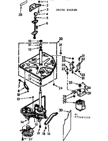 Drive System parts for Kenmore Washer 110.73645110 (11073645110, 110 73645110) from AppliancePartsPros.com