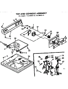 Top And Console Assembly parts for Kenmore Washer 110.73645110 (11073645110, 110 73645110) from AppliancePartsPros.com