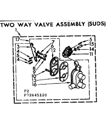 Two Way Valve Assembly Suds parts for Kenmore Washer 110.73645120 (11073645120, 110 73645120) from AppliancePartsPros.com