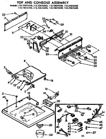 Top And Console Assembly parts for Kenmore Washer 110.73675120 (11073675120, 110 73675120) from AppliancePartsPros.com