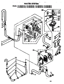 Water System parts for Kenmore Washer 110.73675410 (11073675410, 110 73675410) from AppliancePartsPros.com