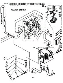 Water System parts for Kenmore Washer 110.73676110 (11073676110, 110 73676110) from AppliancePartsPros.com