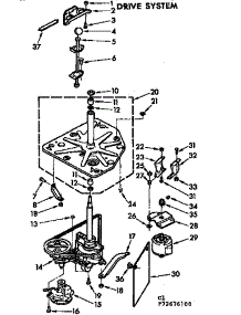 Drive System parts for Kenmore Washer 110.73676400 (11073676400, 110 73676400) from AppliancePartsPros.com