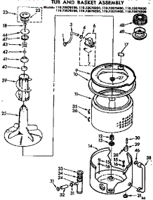 Tub And Basket Assembly parts for Kenmore Washer 110.73676600 (11073676600, 110 73676600) from AppliancePartsPros.com
