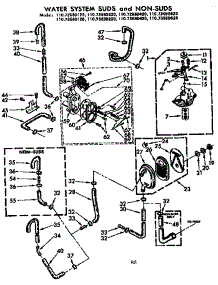 Water System Suds And Non-Suds parts for Kenmore Washer 110.73680620 (11073680620, 110 73680620) from AppliancePartsPros.com