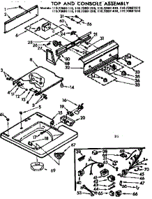 Top And Console Assembly parts for Kenmore Washer 110.73691110 (11073691110, 110 73691110) from AppliancePartsPros.com