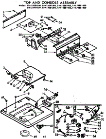 Top And Console Assembly parts for Kenmore Washer 110.73691200 (11073691200, 110 73691200) from AppliancePartsPros.com