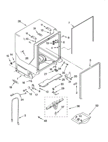 Tub And Frame Parts parts for Kenmore Dishwasher 665.13864K601 (66513864K601, 665 13864K601) from AppliancePartsPros.com