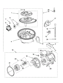 Pump And Motor Parts parts for Kenmore Dishwasher 665.13869K601 (66513869K601, 665 13869K601) from AppliancePartsPros.com
