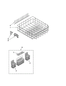 Lower Rack Parts parts for Kenmore Dishwasher 665.13883K801 (66513883K801, 665 13883K801) from AppliancePartsPros.com