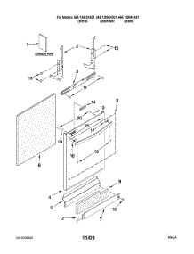 Door And Panel Parts parts for Kenmore Dishwasher 665.13893K801 (66513893K801, 665 13893K801) from AppliancePartsPros.com