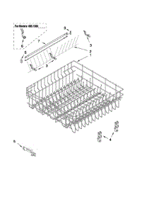 Upper Rack And Track Parts parts for Kenmore Dishwasher 665.13899K801 (66513899K801, 665 13899K801) from AppliancePartsPros.com