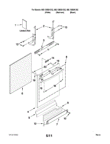 Door And Panel Parts parts for Kenmore Dishwasher 665.13899K802 (66513899K802, 665 13899K802) from AppliancePartsPros.com
