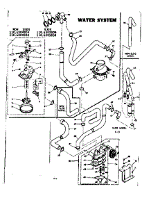 Water System parts for Kenmore Washer 110.6505804 (1106505804, 110 6505804) from AppliancePartsPros.com