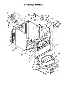 Cabinet Parts parts for Kenmore Dryer 110.65132410 (11065132410, 110 65132410) from AppliancePartsPros.com