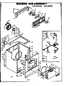 Machine Sub-Assembly parts for Kenmore Dryer 110.6407400 (1106407400, 110 6407400) from AppliancePartsPros.com