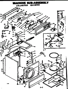 Machine Sub-Assembly parts for Kenmore Dryer 110.6407920 (1106407920, 110 6407920) from AppliancePartsPros.com