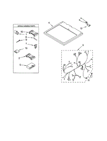 Dryer Top parts for Kenmore Dryer 110.64084201 (11064084201, 110 64084201) from AppliancePartsPros.com